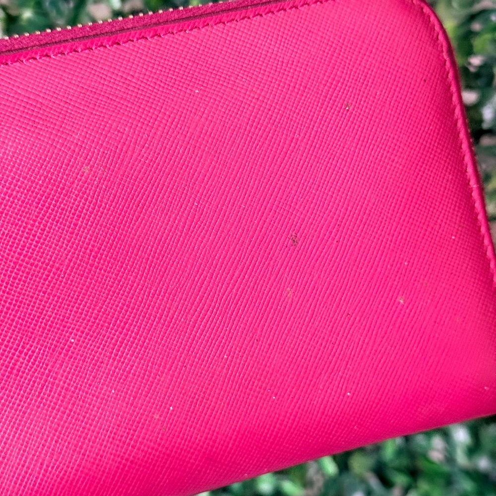 Prada Pink Saffiano Leather Zip Around Long Wallet - Picture 9 of 13